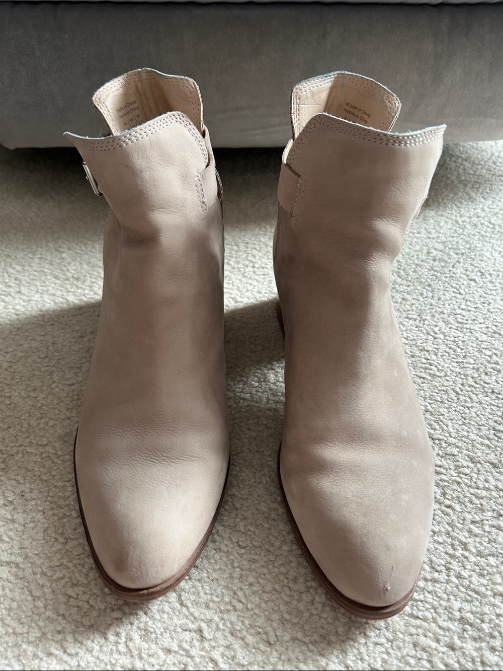 Aldo Beige Suede Ankle Booties